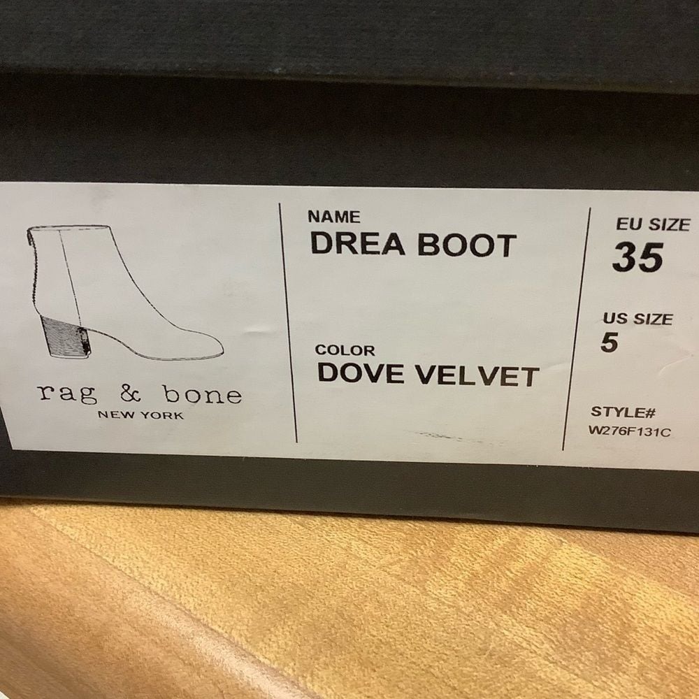 NWT Rag and bone Dove Velvet Drea boots size 5 - Picture 10 of 11